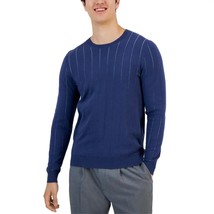 Alfani Men&#39;s Double-Knit Crewneck Sweater Blue Nite-Medium - £15.74 GBP