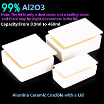 1Pc 99% Al2O3 Alumina Ceramic Crucible with a Square Lid for Lab 1600°C - £6.92 GBP+