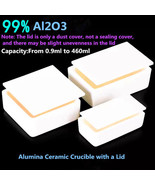 1Pc 99% Al2O3 Alumina Ceramic Crucible with a Square Lid for Lab 1600°C - £6.90 GBP+