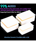 1Pc 99% Al2O3 Alumina Ceramic Crucible with a Square Lid for Lab 1600°C - $10.54+