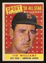 Boston Red Sox Ted Williams All Star 1958 Topps Baseball Card # 485 EM+/NM - £118.64 GBP