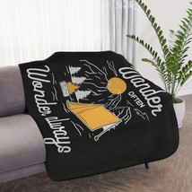 Tan Sherpa Printed Blanket: Soft, Cozy, &amp; Wanderlust-Inspired - £49.70 GBP+