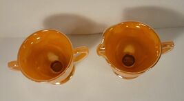 Fire King Sugar & Creamer Set Peach Luster Laurel Leaf VTG image 2