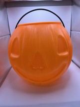 Halloween pumpkin blow mold - trick or treat bucket Plastic 8” Diameter - $9.46