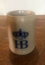 Vintage Crown HB (Hofbrauhaus Munchen) Stoneware Stein Mug 0.25L 4&quot; Tall - £10.35 GBP