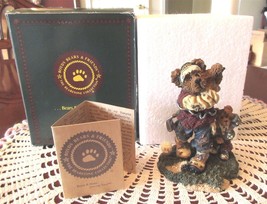 Boyds Bear Bearstone ARNOLD P. BOMBER Figurine 1999 Product Card Styrofoam &amp; Box - £14.61 GBP