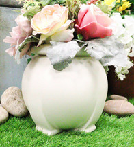 Ebros Teco Art Pottery by Frank Lloyd Wright Contemporary Satin White Orb Vase - £75.83 GBP