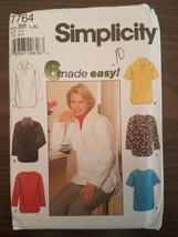 Simplicity #7764 OOP Pullover Tunic with Sleeve Variations Pattern Sz L-... - £3.47 GBP