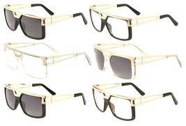 Gazelle Square Oversized Aviator Sunglasses Retro Designer Fashion Run Dmc Rap - £7.82 GBP