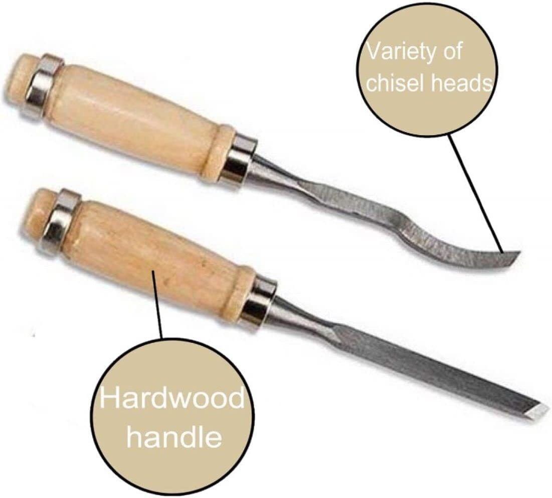 12-Piece Chisel Set Professional Wood Carving Sculpting Whittling Chisels & Case Item image 5