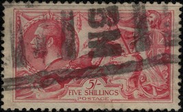ZAYIX 1913 Great Britain 174 used 5sh rose carmine Waterlow Seahorse 032122-S89 - $180.00