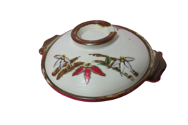 Vintage Japanese Ceramic Cherry Blossom Rice Bowl W/Lid 11&quot;Diameter x 7&quot;T - £23.49 GBP