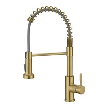 Brushed Gold Kitchen Faucet with Pull-Down Sprayer - $109.99