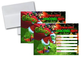 12 THE GRINCH  Birthday Invitation Cards (12 White Envelops Included) #2 - £14.18 GBP