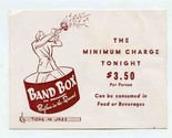 Band Box on Broadway Rhythm in the Round Minimum Charge Card New York JAZZ - $17.82