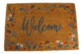 Natural Botanical Welcome Coir Coconut Fiber Welcome Floor Mat Doormat - £21.13 GBP