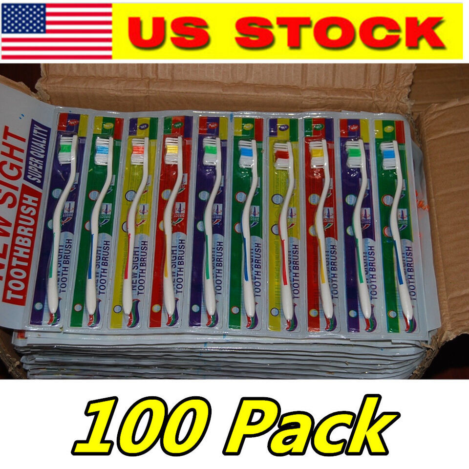 Lot Of 100pc Classic Toothbrush Medium Soft Toothbrushes Wholesale Free Shipping - $23.75