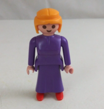 1987 Geobra Playmobil Victorian Woman In Purple Dress 2.75&quot; Toy Figure - £8.38 GBP