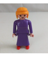 1987 Geobra Playmobil Victorian Woman In Purple Dress 2.75&quot; Toy Figure - £8.54 GBP