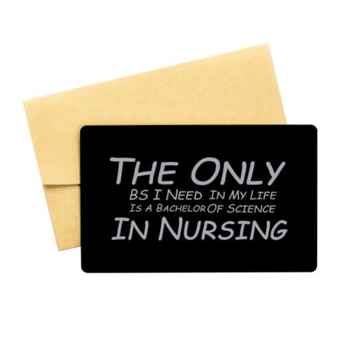 Funny Nurse Black Aluminum Card, The Only BS I Need in My Life is A Bach... - $16.61