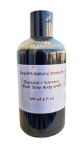 Jacquie&#39;s Natural Products Charcoal Turmeric Black Soap Body Wash 8 oz Plant Bas - £23.67 GBP