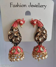 Kundan Earrings Chand Bali Silver Plated Jewelry Set Antique tops stud Ramdan 57 - £13.68 GBP