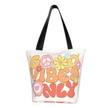 Ood Vibes Only Ladies Casual Shoulder Tote Shopping Bag - £19.58 GBP