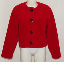 Duffel Outdoor Red Fleece Jacket Coat Size XS X-Small Button-Up Lined Cr... - £15.75 GBP