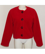 Duffel Outdoor Red Fleece Jacket Coat Size XS X-Small Button-Up Lined Cr... - £15.53 GBP