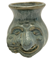 Pottery Boogerboy Boris Egg Separator Ceramic Face Green Glaze Maine Artisan - £23.06 GBP