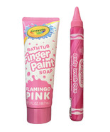 Crayola Bathtub Finger Paint Soap Flamingo Pink 3oz &amp; Body Wash Pen 1.9o... - $12.86