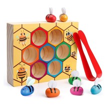 Toddler Fine Motor Skills Toy For 3 4 5 Year Old - Clamp Bee To Hive Matching Ga - £17.39 GBP