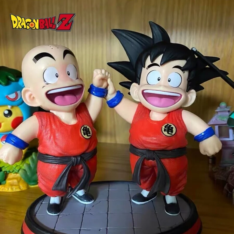 Dragon Ball Figure Son Goku Krillin 14cm Anime Figure Kawaii Cute Figurine Pvc - £21.06 GBP+