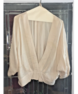 Potter’s Pot Women’s Belted Off White Shirt  Size L - $16.06 CAD