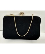 Vintage black fabric clutch purse Faux Diamonds - £15.59 GBP