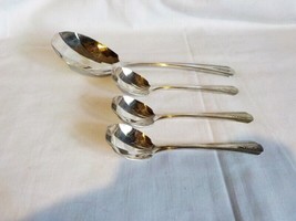 Vintage Art Deco Dorchester Plate Silverplate Lg Serving Spoon &amp; Dessert Spoons - £9.38 GBP