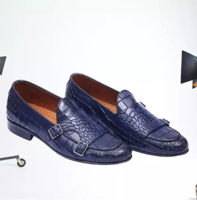 New Men Crocodile Textured Leather Formal Double Monk Strap Dress/ Busin... - $149.99+