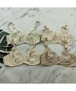 Wacoal Vintage Tapestry Lace Bra Lot of 4 Size 34 D Ivory White Beige Un... - $56.42
