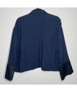 Women&#39;s EVIDNT navy &amp; black boxy oversized cropped blazer jacket sz s la... - £22.08 GBP
