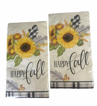 Happy Fall Paper Napkins Guest Bath Towels Buffet 26 ct. 2 pk Sunflowers - $22.42