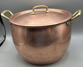Ruffino Italy Hammered Copper Pot Tin Lining Stock Pot 8 Qt  10&quot; Diamete... - £238.95 GBP