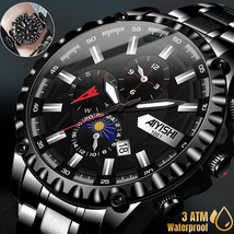 Waterproof Men Quartz Watch Classic Business Luminous Stainless Steel Wr... - £22.11 GBP