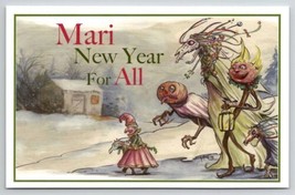 Matthew Kirscht Mari Lwyd Horse Folk Lore 2023 New Year Halloween AS Postcard MK - $49.95