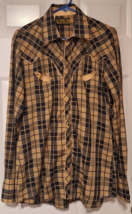 Vtg  Tem Tex Western Shirt Mens 16-35 Plaid Pearl Snap LS Smile Pockets USA Made - $32.98