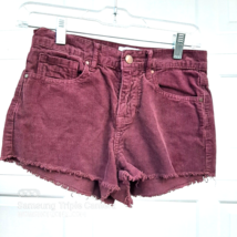 Kendall &amp; Kylie Womens Shorts Size 24 Cut Off Maroon Corduroy Cotton Sof... - £15.64 GBP