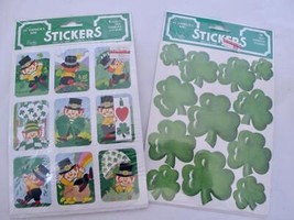 2 Pkgs Vintage St. Patrick&#39;s Day Stickers Eureka Leprechaun Shamrock 8 Sheets - £7.85 GBP