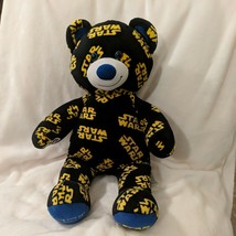Build A Bear Star Wars Logo Teddy 17&quot; Black Yellow &amp; Blue Plush Collectible 2015 - £14.93 GBP