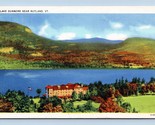 Birds Eye View Lake Dunmore Near Rutland Vermont VT UNP Linen Postcard F19 - $4.90