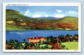 Birds Eye View Lake Dunmore Near Rutland Vermont VT UNP Linen Postcard F19 - $4.90