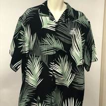 XNT Las Vegas Mens Hawaiian Shirt Black Leaves Short Sleeve Spread Colla... - $21.30
